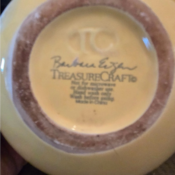 Vtg Barbara Eigen Treasure Craft Ceramic Lemon Shape Teapot w/ Vine Leaf Handle - Picture 5 of 5